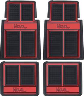 K75902 Oer Authorized 1962-79 Chevrolet Nova Floor Mat Set With Inch Script Lettering Red 4