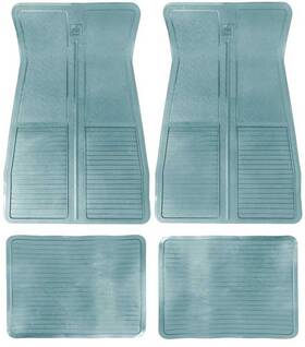 Cm65103 Oer For Chevy Camaro 73-81 1st And 2nd Row Light Blue Rubber Floor Mat Set