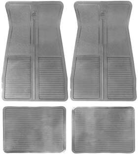 Cm65105 Oer 1973-87 Gm Rubber Floor Mat Set With Logo Factory Style Of 4 Gray