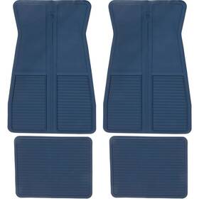 Cm65106 Oer 1973-87 Gm Rubber Floor Mat Set With Logo Factory Style Of 4 Dark