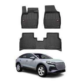 1141454 Omac For Audi Q4 E-tron 2022-2025 Premium 1st And 2nd Row Black Floor Mat Set