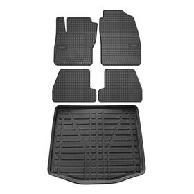 2608yps2-484 Omac Floor Mats And Cargo Liner Full Set For Ford Focus Sd 2012-2018 All Weather Black