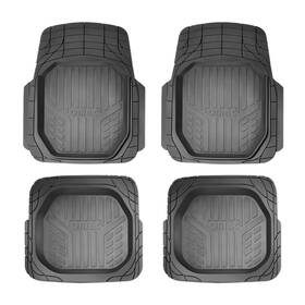 A058273 Omac Semi-custom Fit Floor Mats Liner Waterproof For Honda Civic Black All Weather 4x