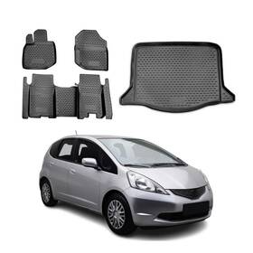 Omac G010526 For Honda Fit 09-13 Floor Mat And Cargo Liner Set Classic 1st 2nd Row