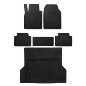 U001036 Omac Semi-custom Fit Floor Mats And Cargo Liner For Chevrolet Traverse Black 6x