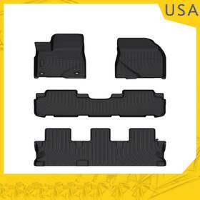 701138 Others Floor Mats Tpe Rubber Liners Fits 2014-2019 Toyota Highlander 8 Seat Models Only