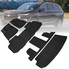 Oumurs 2018-2025 7 Heavy Duty Floor Mats And Cargo Liner For Chevrolet Traverse Seater