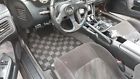 P2-cptns14dg-tp Checkered Flag Race Carpet Floor Mats Silvia Lhd Dark Grey