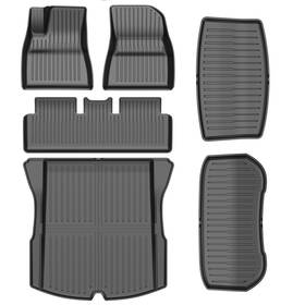Ca253 Pawteiin All Weather Floor Mats For Tesla Model 3 Set Of 6 Compatible 2024-2025
