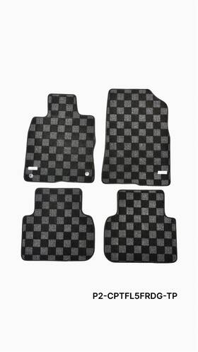 P2-cptfl5frdg-tp Phase 2 Motortrend P2m Race Floor Mats Dark Grey Front And Rear For Integra Type-s / 23 Civic Type-r