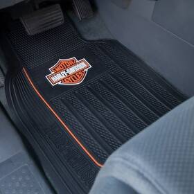 001653r01 Plasticolor Pair Of Harley Davidson Universal Front Floor Matts 30.5 X 18 Inch