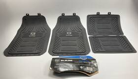 001672-d23 Plasticolor Stained - 001672 Black Rubber Floor Mats For Dodge Ram 27 Inch X17.5