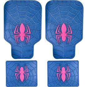 Plasticolor 081134112739 Marvel Spider-man Red Black Rubber Car Floor Mats Set 4 Pc