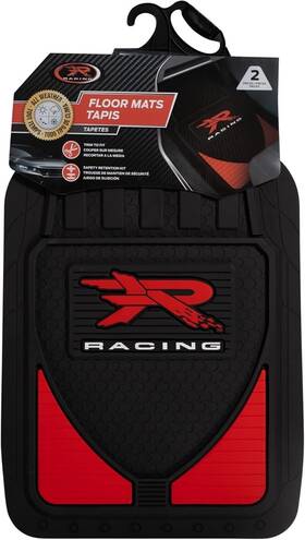 Pcm-1727r04 Plasticolor New Red Racing Black And Rubber Front Floors Mats - 2 Pc