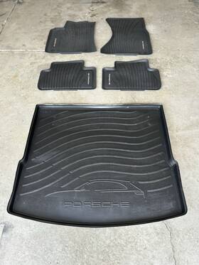9y0.044.001.031 Porsche Oem Factory Original Equipment 044.001 Cayenne 9y0 Genuine Black Rubber Floor Carpet Mat And Cargo Tray Cover