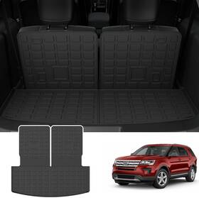 Powoq 202311010001 Upgrade Rear Trunk Mat With Backrest Compatible 6&7 Seats Explorer