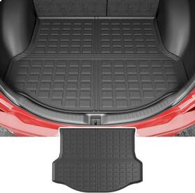 Powoq 754631967842 Black Cargo Mat For 2013-2018 Toyota Rav4 All-weather Tpe Trunk Liner