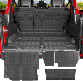 Powoq 757940832559 Cargo And Backrest Mats For Jeep Wrangler Jl 4-door Models 2018-2025 Tpe
