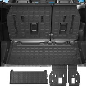 Powoq 757940832610 2021 2025 Sienna 3rd Row Cargo Mat And Backrest Liner Tpe Trunk Set Black