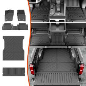 Tt06071 Powoq Floor Mat Compatible With 2024 2025 Toyota Tacoma Truck Bed Tailgat