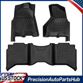 Precisionautopartshub 840004620992 Custom Floor Mats Liners Set For 2019 2020 2021 Ram 2500/3500 Crew Cab Black