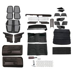92618651 Pui Interiors Black/white Houndstooth Upholstery Kit 1969 Camaro Coupe With Ac