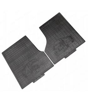 Fre39-0001bl-n Qsc Truck Parts Fits 2008-2017 Freightliner Cascadia Older Gen 2pc Black Rubber Front Floor Mats