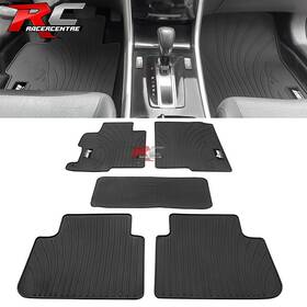 Cpc-130-bk Racercentre Fit 13-17 Honda Accord 4dr Floor Mats Liner All Weather Carpets Black 5pc Latex