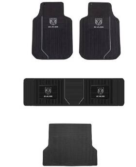 Ram 741072026696 New 4pc Logo Car Truck With Cargo Trunk Floor Mats