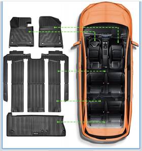 Tra845159 Ravison All Weather Tpe Floor Mats And Cargo Liner Fit For 2021-2025 Toyota Sienna 7 Seats