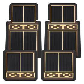 Restoparts Cfp0313-sdnc For Pontiac Gto 64-73 1st And 2nd Row Saddle Rubber Floor Mat Set W Inch Logo