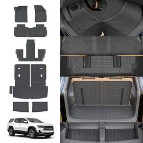 Rongtaod 702602911509 Floor Mats Cargo Liner Tpe All Weather Fit 2017-2023 Gmc Acadia 6-seater