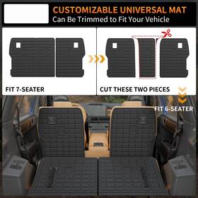 Rongtaod 712636964358 All Weather Trunk Cargo Liner Kick Mats Fit 2024-2026 Hyundai Santa Fe 6&7-seat