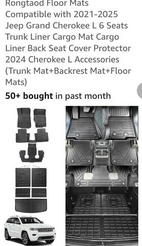 Rongtoad 202307241111 Floor Mats For 2021-2025 Jeep Grand Cherokee L 6-seat Trunk And Backrest