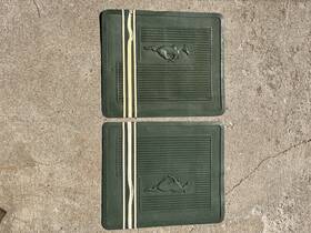 Scott Drake 842110134639 1964-73 Mustang 2 Piece Rubber Floor Mat Set Running Pony Vintage Moss Green