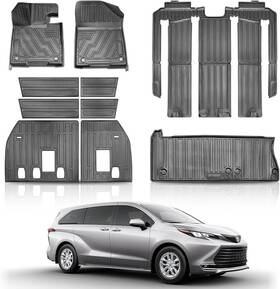 3w2021112503 Shvgen Floor Mat And Cargo Liner For Toyota Sienna 7 Seat 2021-2025 W / Wo Spare Tire