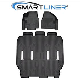 Smartliner 707152351300 Floor Mats 3 Rows Set Black For 2017-2024 Pacifica/2020-2024 Voyager