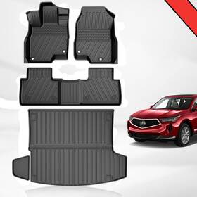 Smartliner 840004602356 Floor Mats 2 Rows And Cargo Liner Set Black For 2019-2025 Acura Rdx
