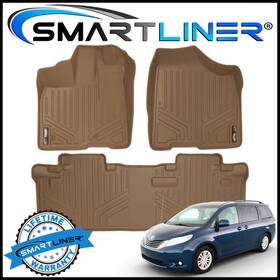 8-passenger Smartliner Sa1083/b1083 Floor 2 Row Mats Liners Set Fit 2011-12 Toyota Sienna Tan