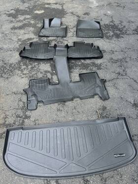Sb0417 Smartliner Floor Mat Set Front Rear And Cargo Fits 2020-2023 Kia Telluride