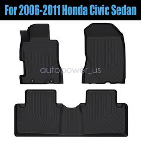P2.tpejd100.h Soillar For 2006-2011 Honda Civic Sedan Tpe All-weather Front And Rear Floor Mats Liners