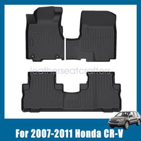 Soillar P2.tpejd108.h Tpe Floor Mats Liners For 2007 2008 2009 2010 2011 Honda Cr-v All-weather Black