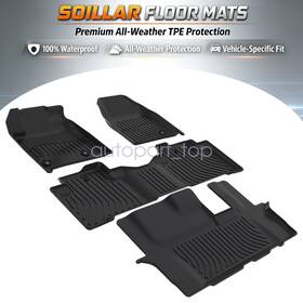 P2.tpejd116.h Soillar Tpe Front And Rear Floor Mats Liner Black 4pcs For 2009-2024 Honda Pilot 4-door