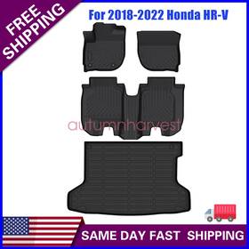 P2.tpejd120.h Soillar For 2016-2022 Honda Hr-v Awd Front And 2nd Row Tpe Floor Mats Trunk Cargo Liner