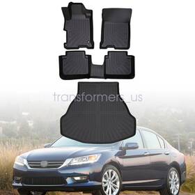 P2.tpejd156.h Soillar Tpe Front And 2nd Floor Mats Trunk Cargo Liners For 2013-2017 Honda Accord Sedan