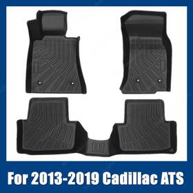 P2.tpejd165.h Soillar Tpe Front And Rear Floor Mats Liners All-weather Black For 2013-2019 Cadillac Ats