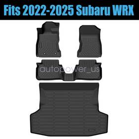 P2.tpejd587.h Soillar P2.tpejd175.h Front And Rear Tpe Floor Mats Trunk Cargo Liner Black For 2022-2025 Subaru Wrx