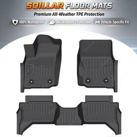 P2.tpejd18.h Soillar Tpe Front And Rear Floor Mats Liners Set For 2024-2026 Toyota Tacoma Double Cab