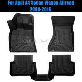 P2.tpejd188.h Soillar For 2008-2016 Audi A4 Sedan Wagon Allroad Tpe Front And Rear Floor Mats Liners Set