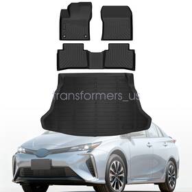P2.tpejd456.h Soillar P2.tpejd20.h Tpe Front And 2nd Floor Mats Trunk Cargo Liners For 2016-2022 Toyota Prius Black